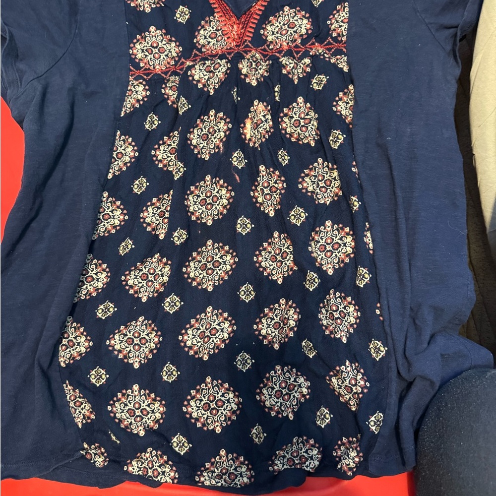 Embroidered Navy Top - Picture 2 of 2